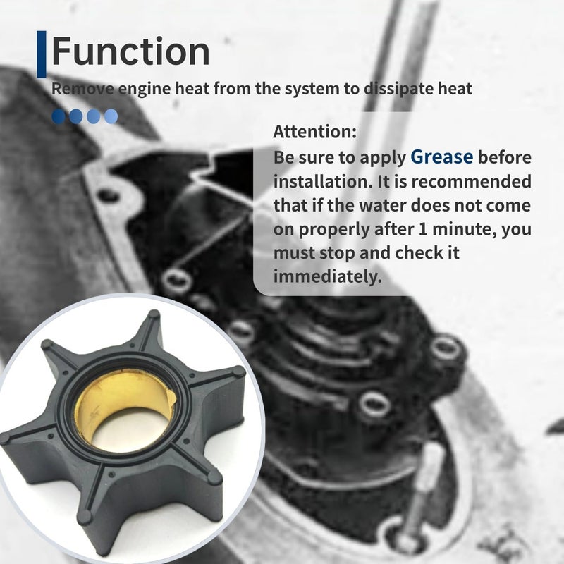 FREPURDO Mercury Outboard Water Pump Impeller Kit 47-89983 - Fits 40-60 HP 2 & 4 Stroke Engines - Replaces 89983T - OEM Quality Replacement Part for Mercury, Mariner, Force Outboard Motors - Image 4